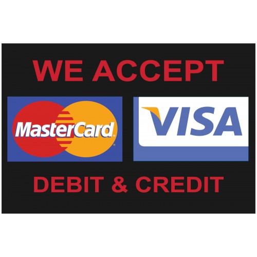 Visa Mastercard Black 2' x 3' Vinyl Business Banner (BN0081) - by www ...