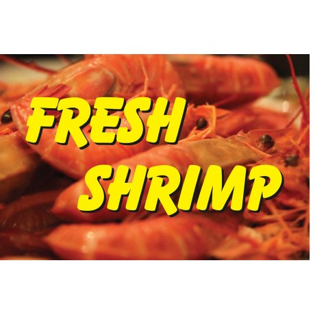 Fresh Shrimp Yellow 2' x 3' Vinyl Business Banner
