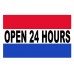 Open 24 Hours 2' x 3' Vinyl Business Banner