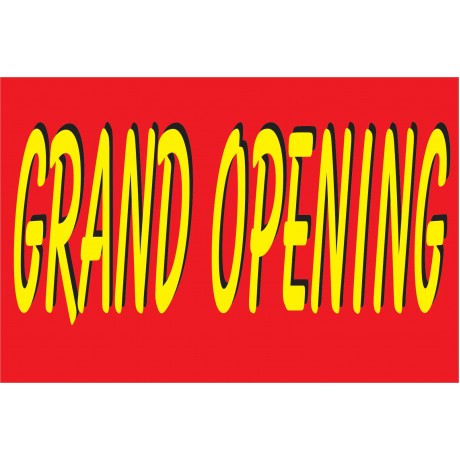 Grand Opening Red & Yellow 2' x 3' Vinyl Business Banner
