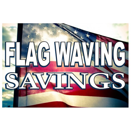 Holiday Flag Waving Savings 2' x 3' Vinyl Business Banner
