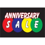 Anniversary Sale Black 2' x 3' Vinyl Business Banner