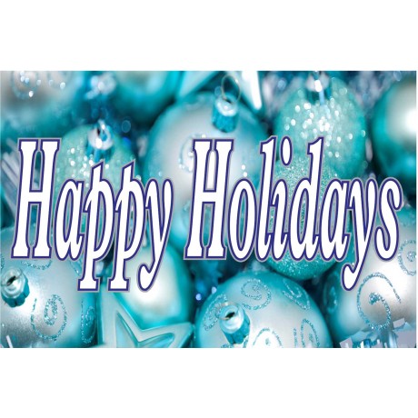 Happy Holidays Ornaments 2' x 3' Vinyl Business Banner