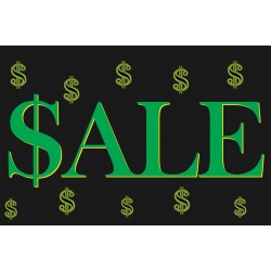 Sale Dollar Signs 2' x 3' Vinyl Business Banner