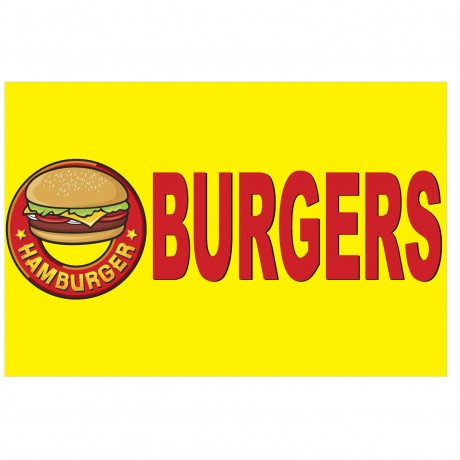 Burgers 2' x 3' Vinyl Business Banner