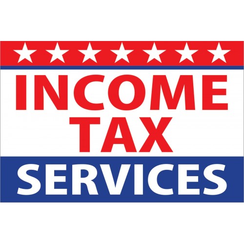 Income Tax Service Advertising Vinyl Banner Sign 24" x 72" hemmed & grommets