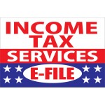 Income Tax Services E-File 2' x 3' Vinyl Business Banner