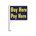 Buy Here Pay Here Blue 12" x 15" Car Window Flag