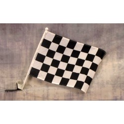 Checkered Black & White 12" x 15" Car Window Flag