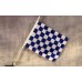 Checkered Blue & White 12" x 15" Car Window Flag
