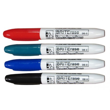Chisel Tip Dry Erase Markers-4 Pc Set