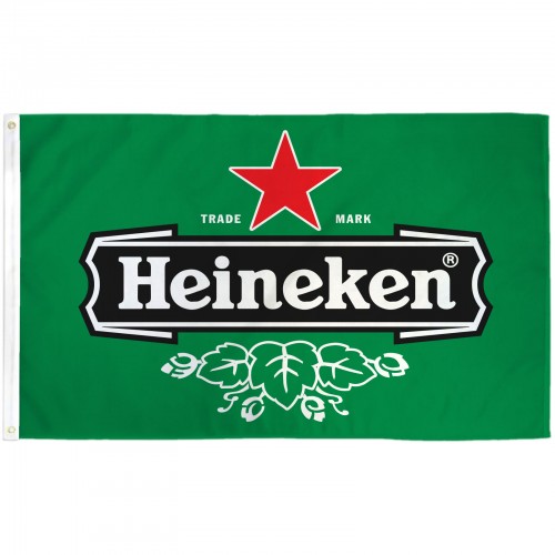 *New* Heineken Beer Flag/Banner Soccerball Watermark
