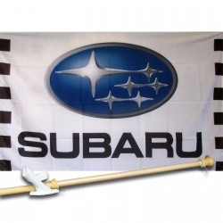 SUBARU RACING 3' x 5'  Flag, Pole And Mount.