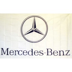Mercedes White Automotive Logo 3'x 5' Flag
