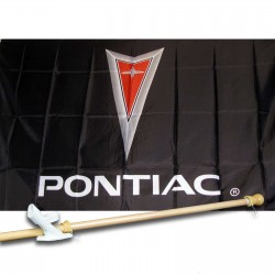 PONTIAC 3' x 5'  Flag, Pole And Mount.