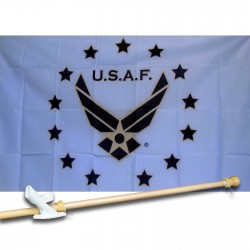 AIR FORCE NEW SKY 3' x 5'  Flag, Pole And Mount.