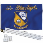 Navy Blue Angels 3' x 5' Polyester Flag, Pole and Mount
