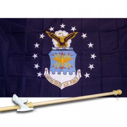 AIR  FORCE STANDARD BLUE 3' x 5'  Flag, Pole And Mount.