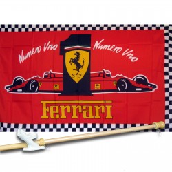 Ferrari #1 3' x 5'  Flag, Pole And Mount