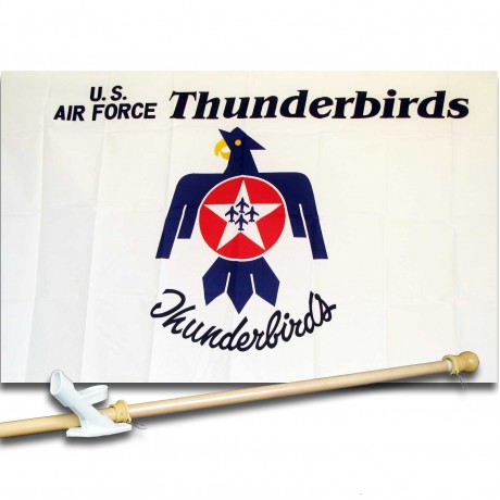 AIR  FORCE THUNDER BIRD 3' x 5'  Flag, Pole And Mount.