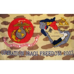 Marines Operation Iraqi Freedom 3'x 5' Economy Flag