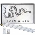 Join Or Die Rattlesnake 3' x 5' Polyester Flag, Pole and Mount
