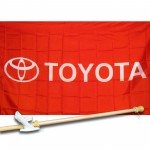 TOYOTA 3' x 5'  Flag, Pole And Mount.