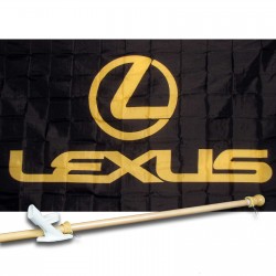 Lexus Black Gold 3' x 5' Flag, Pole and Mount