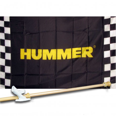 HUMMER CHECKERED 3' x 5'  Flag, Pole And Mount.