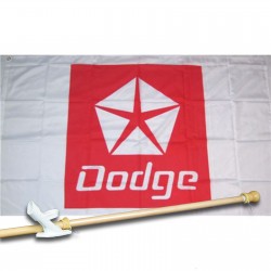 DODGE 3' x 5'  Flag, Pole And Mount.