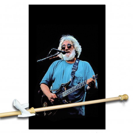 JERRY GARCIA PICKING 3' x 5'  Flag, Pole And Mount.