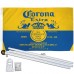 Corona Extra Gold 3' x 5' Polyester Flag, Pole and Mount