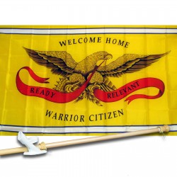 WELCOME HOME WARRIOR 3' x 5'  Flag, Pole And Mount.