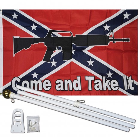 Come And Take It Rebel 3' x 5' Polyester Flag, Pole and Mount