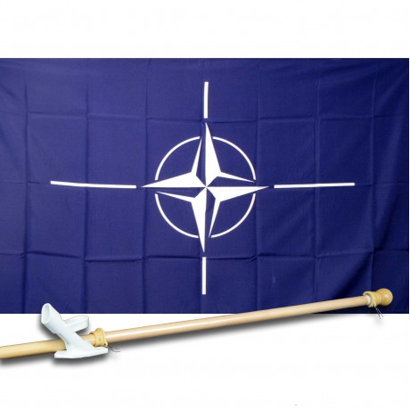 NATO 3' x 5'  Flag, Pole And Mount.