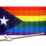 Puerto Rico Rainbow 3' x 5' Flag, Pole And Mount
