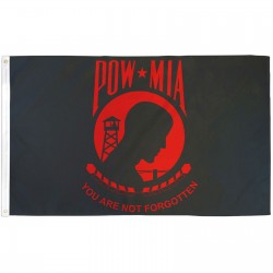 POW MIA Red 3' x 5' Polyester Flag