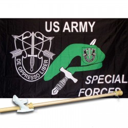 ARMY SPECIAL  FORCES 3' x 5'  Flag, Pole And Mount.