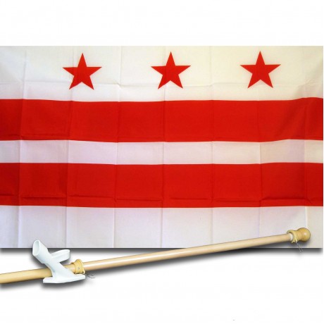 District of Columbia 3' x 5' Flag, Pole And Mount