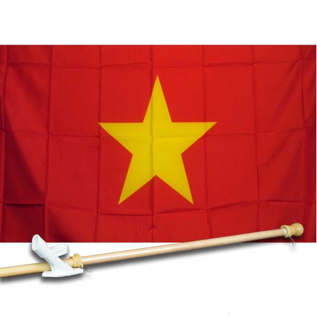 Vietnam 3' x 5' Polyester Flag, Pole and Mount