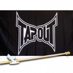 TAP OUT U FC 3' x 5'  Flag, Pole And Mount.
