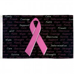 Breast Cancer Awareness Black 3' x 5' Polyester Flag