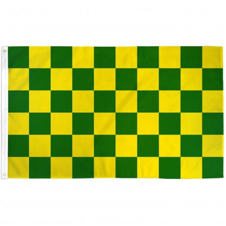 Checkered Green & Yellow 3' x 5' Polyester Flag