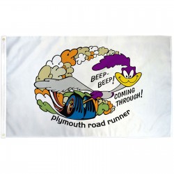 Plymouth Road Runner White 3' x 5' Polyester Flag