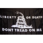 Don't Tread On Me Black Liberty Or Death 3'x 5' Flag