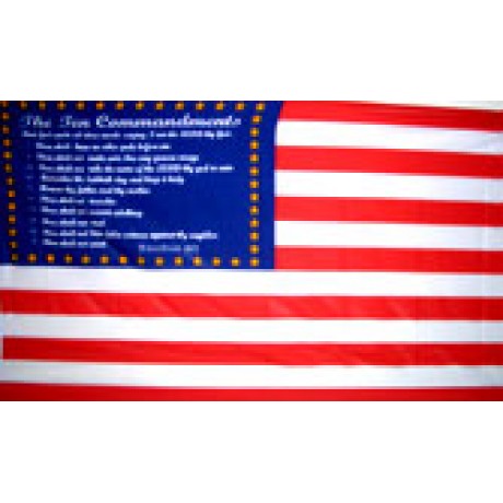 USA Ten Commandments Premium 3'x 5' Flag