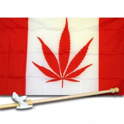 Canada Marijuana 3' x 5' Polyester Flag, Pole and Mount