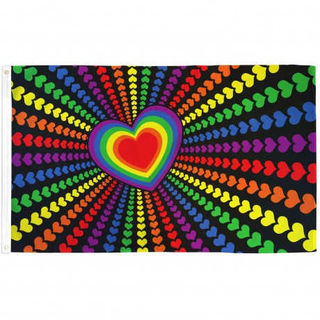 Rainbow Love 3' x 5' Polyester Flag