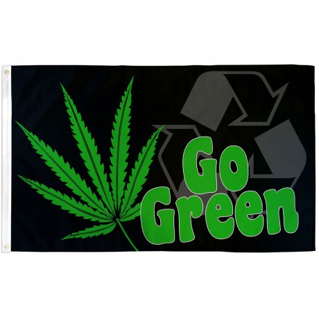 Go Green Marijuana 3' x 5' Polyester Flag
