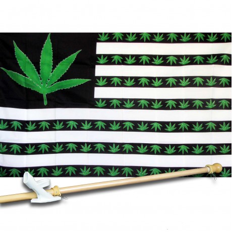 Marijuana USA 3' x 5' Polyester Flag, Pole and Mount